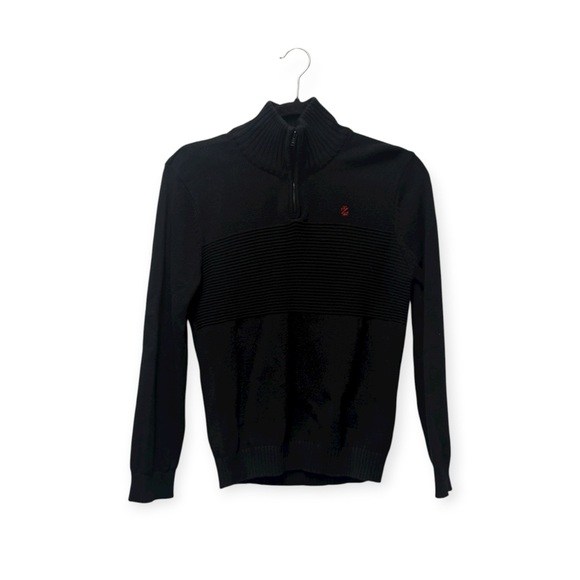 Izod Kids Black Quarter-Zip Sweater - Picture 1 of 4